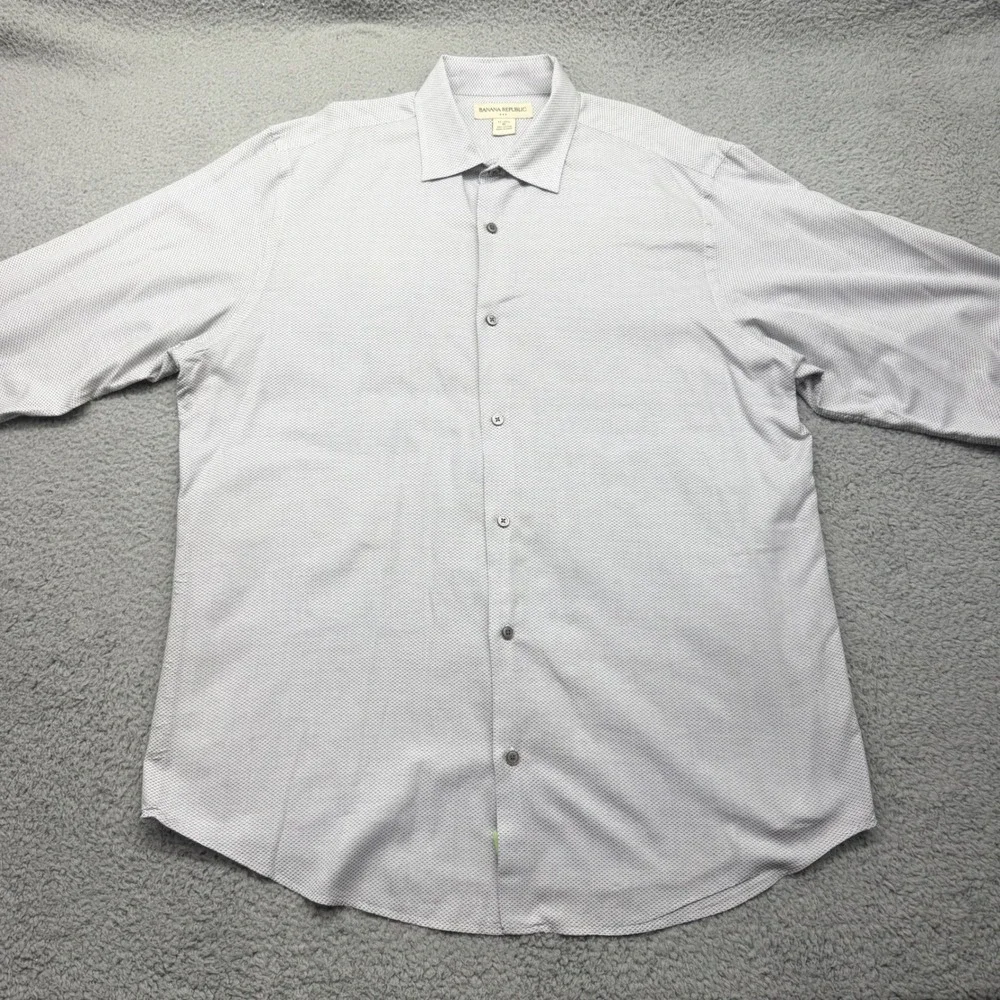 Banana Republic 563977-00 Mens 17-17.5 XL Grey L/S French Cuff Button Down Shirt